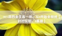 2024蒋四金主客一体、从0开始全程班【针对在职、0基础】