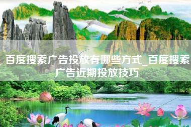 百度搜索广告投放有哪些方式_百度搜索广告近期投放技巧