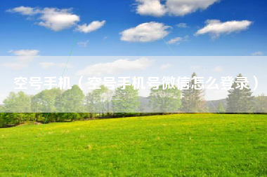 空号手机（空号手机号微信怎么登录）